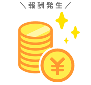 紹介経由でユーザーが商品を購入すると報酬発生！